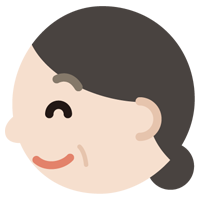 中年の女性の横顔のイラスト（笑顔）
