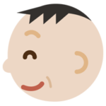 中年の男性の横顔のイラスト（笑顔）