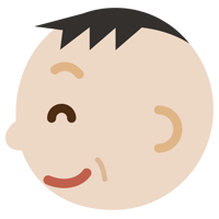 中年の男性の横顔のイラスト（笑顔）
