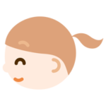 女の子の横顔のイラスト（笑顔）