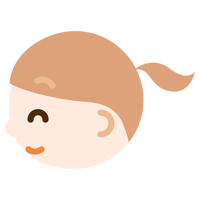 女の子の横顔のイラスト（笑顔）