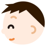 男の子の横顔のイラスト（笑顔）