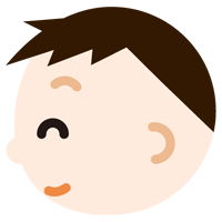 男の子の横顔のイラスト（笑顔）