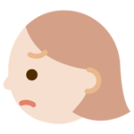 若い女性の横顔のイラスト（怒り）