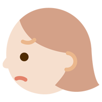 若い女性の横顔のイラスト（怒り）