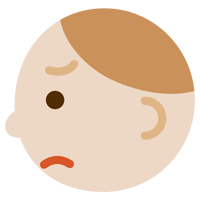 若い男性の横顔のイラスト（怒り）
