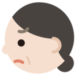 中年の女性の横顔のイラスト（怒り）