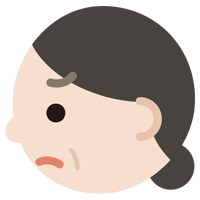 中年の女性の横顔のイラスト（怒り）