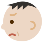 中年の男性の横顔のイラスト（怒り）