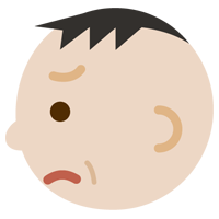 中年の男性の横顔のイラスト（怒り）