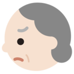 高齢者の女性の横顔のイラスト（怒り）