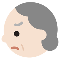 高齢者の女性の横顔のイラスト（怒り）