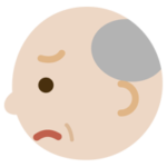 高齢者の男性の横顔のイラスト（怒り）