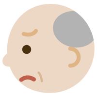 高齢者の男性の横顔のイラスト（怒り）