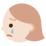 若い女性の横顔のイラスト（泣く）