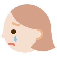 若い女性の横顔のイラスト（泣く）