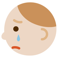 若い男性の横顔のイラスト（泣く）