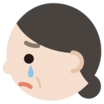 中年の女性の横顔のイラスト（泣く）