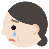 中年の女性の横顔のイラスト（泣く）