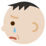 中年の男性の横顔のイラスト（泣く）