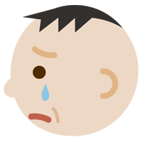 中年の男性の横顔のイラスト（泣く）