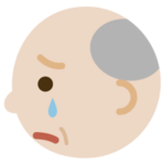 高齢者の男性の横顔のイラスト（泣く）