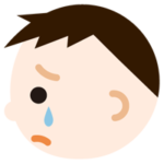 男の子の横顔のイラスト（泣く）