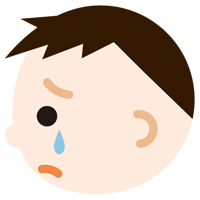 男の子の横顔のイラスト（泣く）