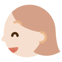 若い女性の横顔のイラスト（破顔）