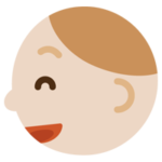 若い男性の横顔のイラスト（破顔）