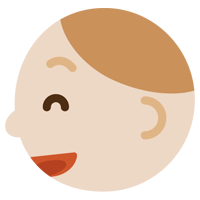 若い男性の横顔のイラスト（破顔）