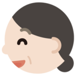 中年の女性の横顔のイラスト（破顔）