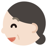 中年の女性の横顔のイラスト（破顔）