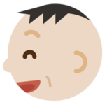 中年の男性の横顔のイラスト（破顔）