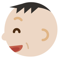 中年の男性の横顔のイラスト（破顔）