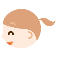 女の子の横顔のイラスト（破顔）