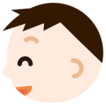 男の子の横顔のイラスト（破顔）