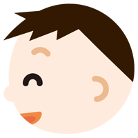 男の子の横顔のイラスト（破顔）