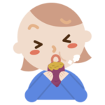 焼き芋を食べる若い女性のイラスト2