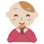 焼き芋を食べる若い男性のイラスト1