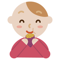 焼き芋を食べる若い男性のイラスト1