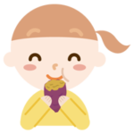 焼き芋を食べる女の子のイラスト1