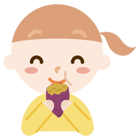 焼き芋を食べる女の子のイラスト1