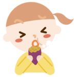 焼き芋を食べる女の子のイラスト2