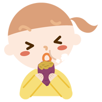 焼き芋を食べる女の子のイラスト2