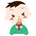 焼き芋を食べる男の子のイラスト1
