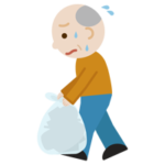 ゴミを持つ高齢者の男性のイラスト2