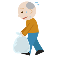 ゴミを持つ高齢者の男性のイラスト2