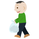 ゴミを持つ中年の男性のイラスト1