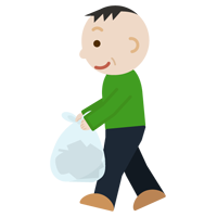 ゴミを持つ中年の男性のイラスト1